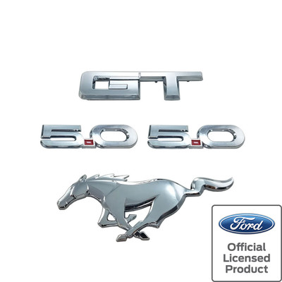 15-24 Ford Mustang GT (5.0) Emblem Kotflügel - 5.0 - Schwarz halbglänzend -  Roter Punkt M-1447-M50AB