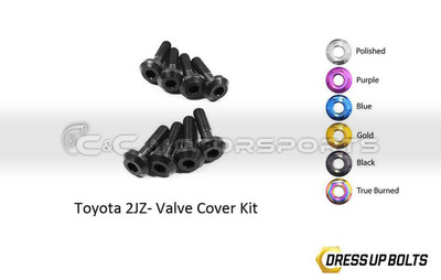 Dress Up Bolts Valve Cover Kit Black for Supra MKIV TT