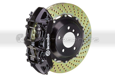 Brembo GT Brake Kit - Front 6 Pistons Black Calipers 355X32 2-Piece Drilled for Supra MKIV