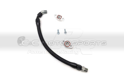 Powerhouse Racing Turbo Oil Drain Kit 10An Black Nylon / Stainless Hose for Supra MKIV TT