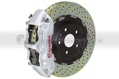 Brembo GT Brake Kit - Front 6 Pistons Silver Calipers 380X34 2-Piece Drilled for Supra MKIV