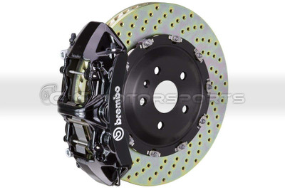 Brembo GT Brake Kit - Front 6 Pistons Black Calipers 380X34 2-Piece Drilled for Supra MKIV