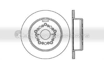 Stoptech Sport Cross Drilled Brake Rotor Rear Left for Supra MKIV NA