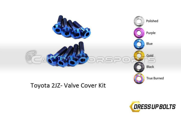 Dress Up Bolts Valve Cover Kit Blue for Supra MKIV TT