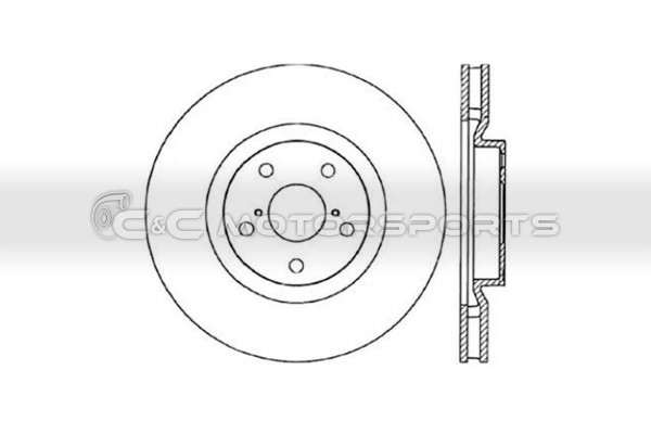 Stoptech Sport Cryo Drilled Slotted Brake Rotor Front Right for Supra MKIV TT