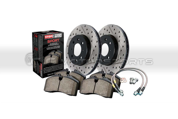 Stoptech Sport Axle Pack Drilled Slotted Front Brake Kit for Supra MKIV TT