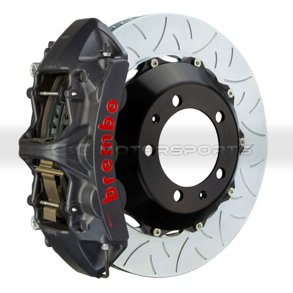 Brembo GT-S Front Brake Kit - 6 Piston Hard Anodized Calipers Slotted Type-3 355X32 2 Piece for Supra MKIV TT