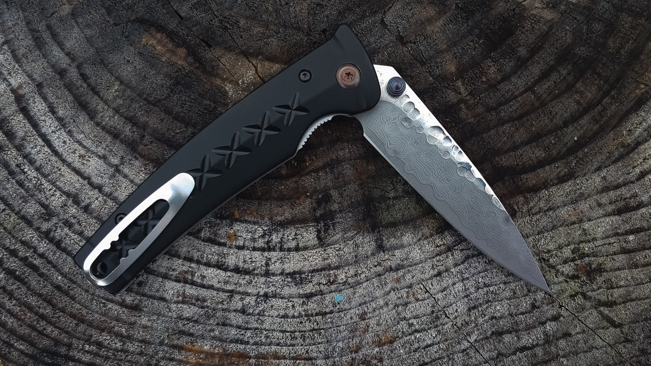 MC-161D Fusion VG-10 Core Damascus Black Anodized Aluminum 4.25 