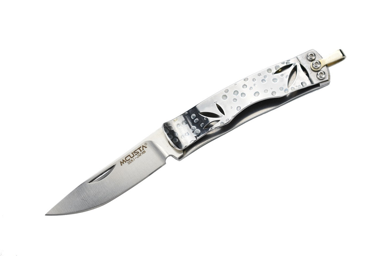 MC-154 Neck Knife Bamboo AUS-8 Blade Green Micarta 3.43