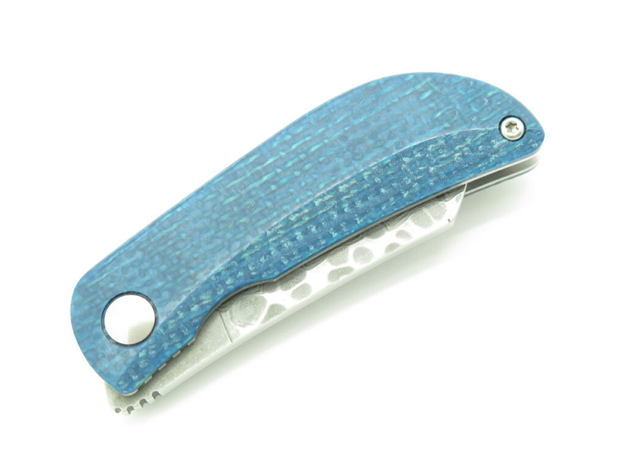 MC-212D Petit VG-10 Core Damascus Blue/Black Micarta 2.75