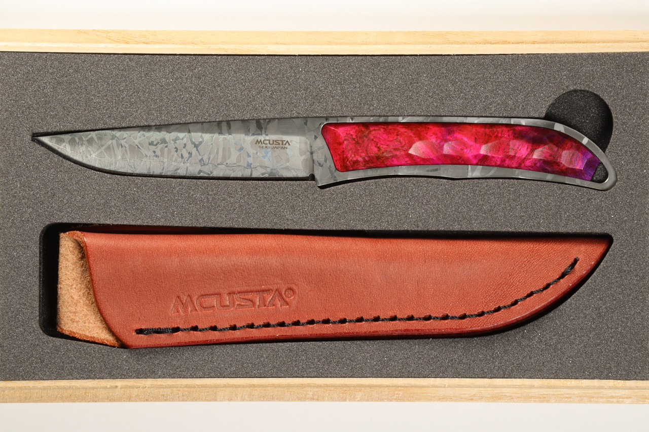 Mcusta Platinum Label Custom VG-10 Core Wood Handle 7.125" Fixed Blade Knife