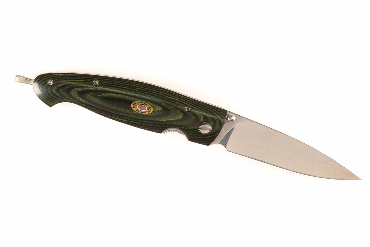 Prototype Green Pakkawood Handle 3.75" Folding Knife