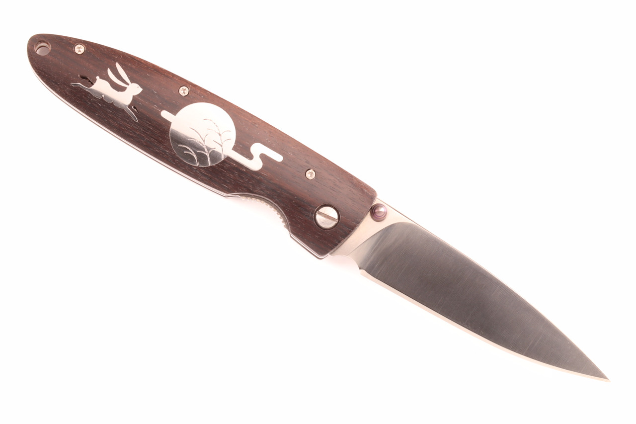 Limited Edition SN 001 Rabbit Inlay 4.3" Ebony Handle VG-10 Blade Folding Knife