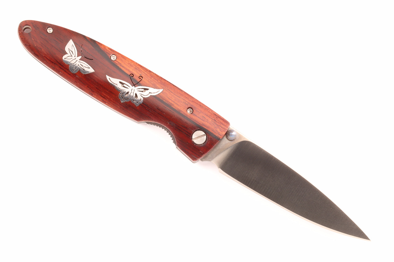 Limited Edition SN 001 Butterfly Inlay 4.3" Cocobolo Handle VG-10 Blade Folding Knife