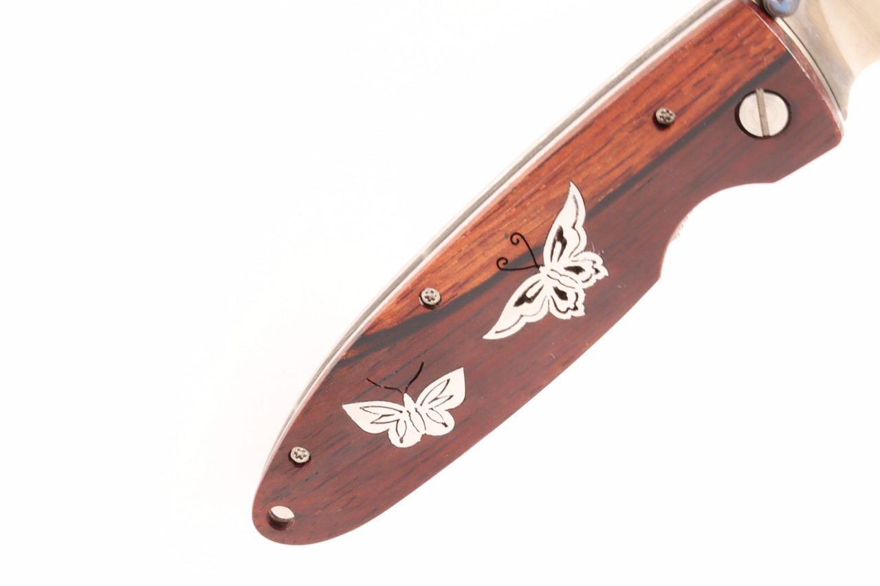 Limited Edition SN 001 Butterfly Inlay 4.3" Cocobolo Handle VG-10 Blade Folding Knife