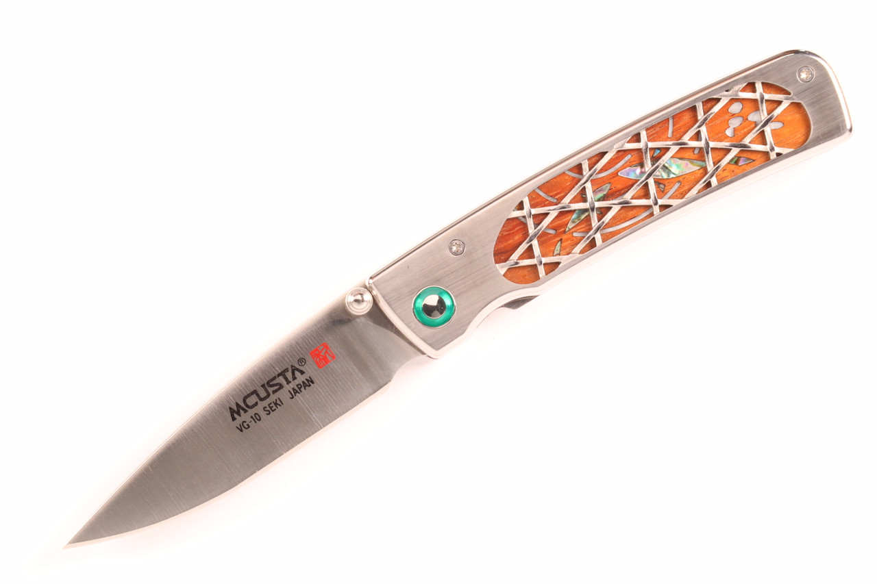 Limited Edition Prototype SN 000 3.7" Abalone Koi Inlay Handle VG-10 Blade Folding Knife