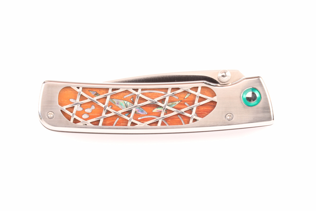 Limited Edition Prototype SN 000 3.7" Abalone Koi Inlay Handle VG-10 Blade Folding Knife