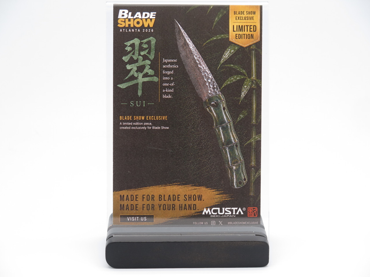 Blade Show 2026 Custom 1/1 Jade Green Bamboo Handle Rainbow Damascus