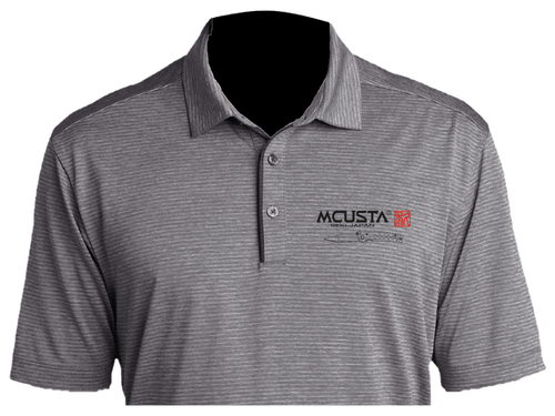 Mcusta Logo Shadow Grey Short Sleeve Polo Shirt - S / M / L / XL / XXL