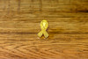 Gold Ribbon Pin Badge