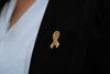 Gold Ribbon Pin Badge