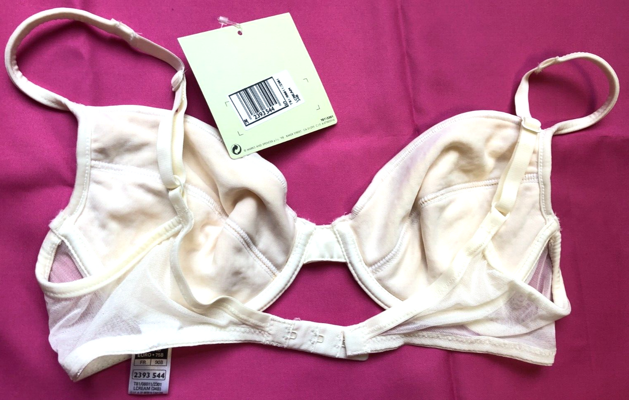 New M&S Womens Marks and Spencer Yellow White Pink Full Cup Bra