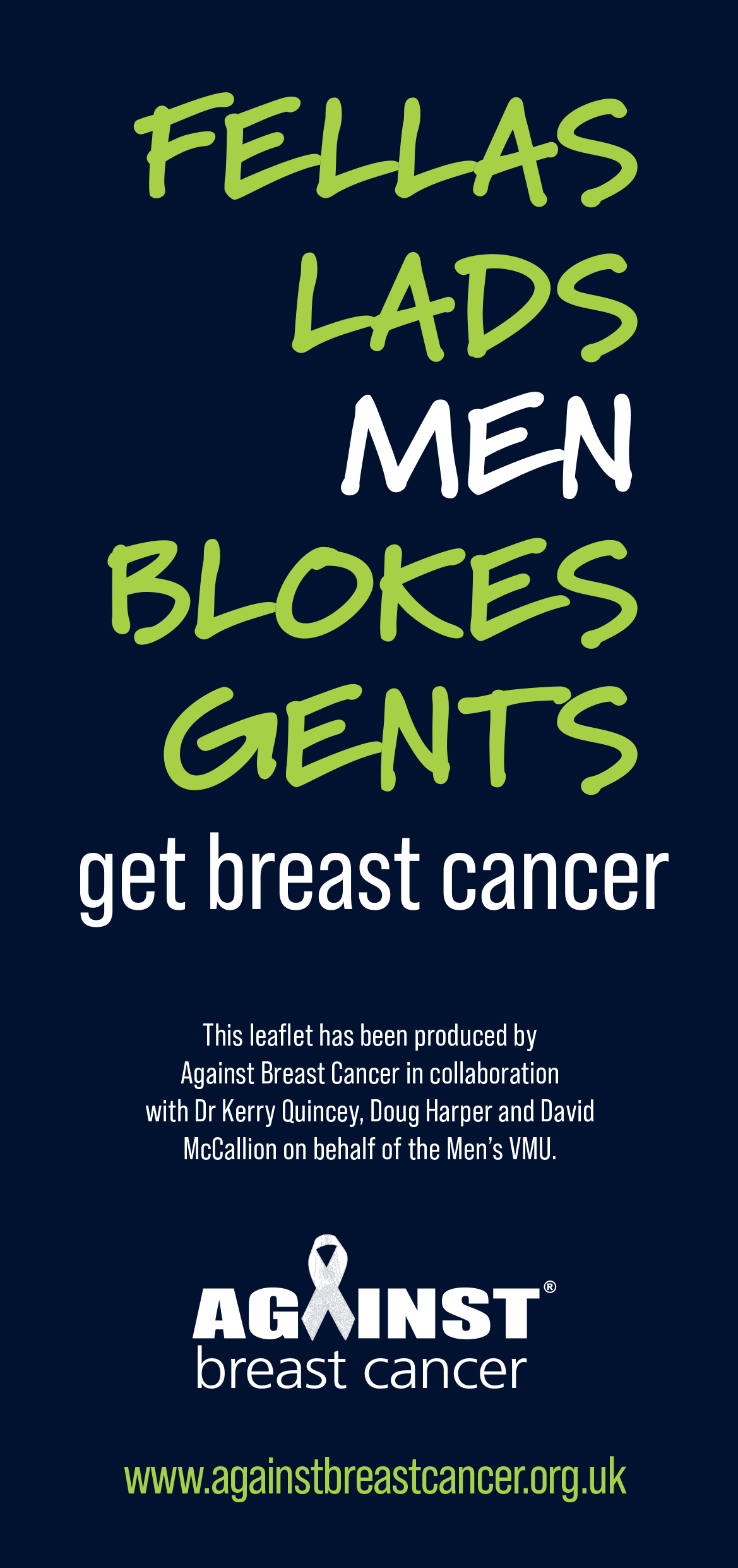 Male Breast Cancer information leaflet - Against Breast Cancer