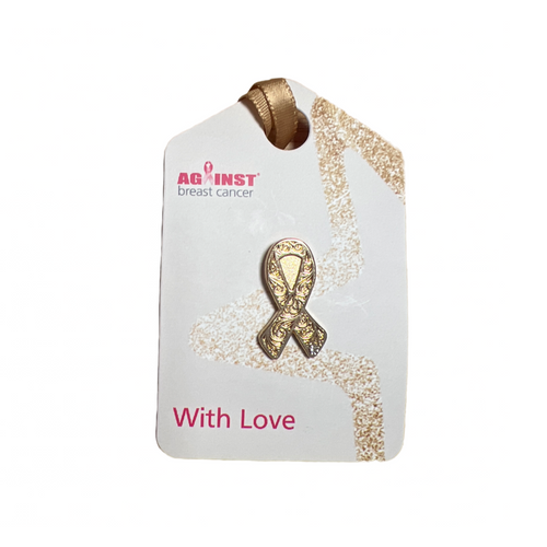 Gold Ribbon Pin Badge