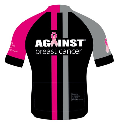Against Breast Cancer Black Cycling Jersey - Regular Fit