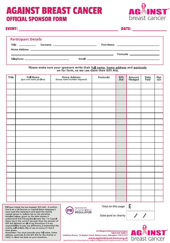 Official Sponsor Form