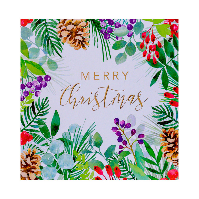 Merry Christmas Floral Charity Christmas Cards