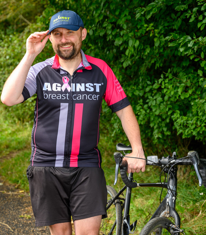 Against Breast Cancer Black Cycling Jersey - Regular Fit