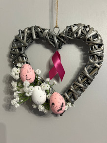 Make Your Own Pink Ribbon Easter Wreath 