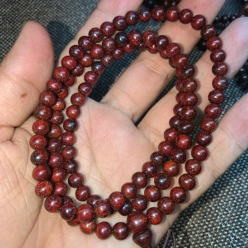 Red Sandal Japmala 108 Bead 8 Mm