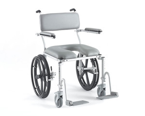 Portable Roll-in Shower/Commode Chair W/ 20" Rear Wheels, 20"x20" seat