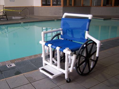 F-520XWSPM POOL ACCESS WHEELCHAIR - PVC - 24" W-MESH SEAT & SLIDE OUT FOOTREST - 400# CAP