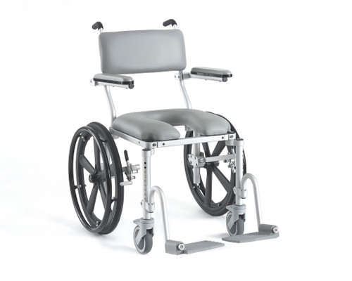 Portable Roll-in Shower/Commode Chair W/ 20" Rear Wheels, 20"x20" seat space