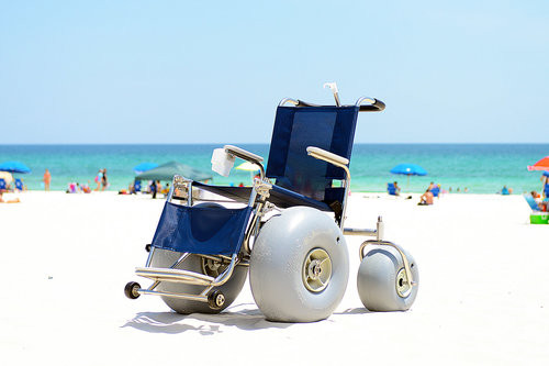 316 L Stainless Steel Elevating Leg rest Beach Wheelchair
