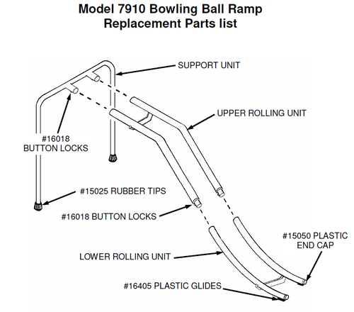 PLASTIC BUTTON END CAP for Bowling Ball Ramp