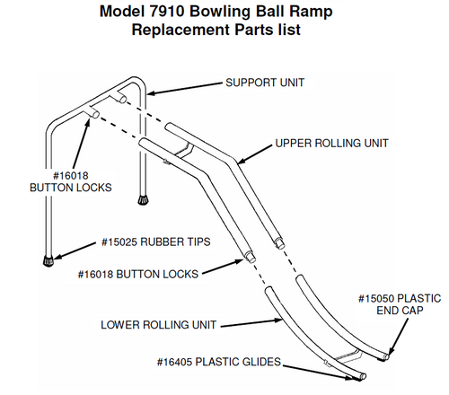REAR SUPPORT UNIT SECTION for Bowling Ball Ramp