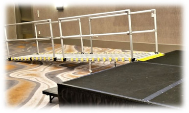 36" Wide Portable and Modular Ramp System (Straight End Handrail, two ...