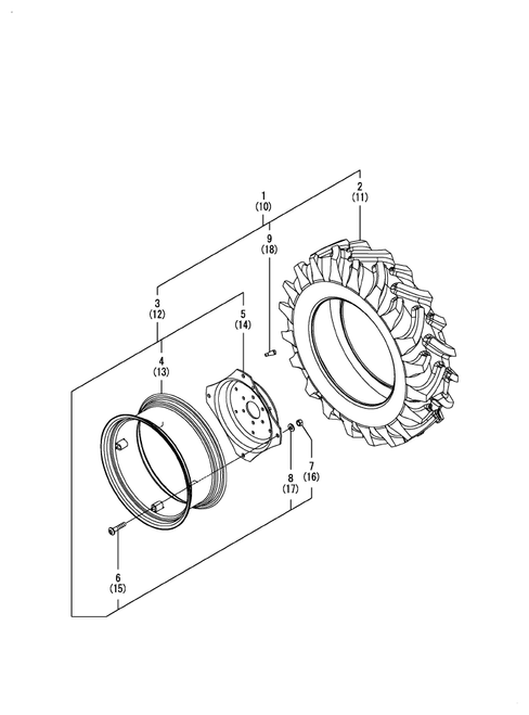 EX2900(CCY) - REAR WHEEL TIRE