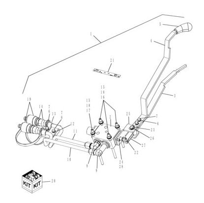 84171957 SECOND REAR REMOTE VALVE KIT - SELF-CENTERING