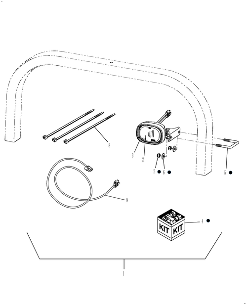 TC40A 06.14 WORKLIGHT KIT ROPS MOUNTED