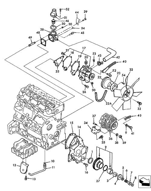 TC45A 01.13 - OIL PUMP, WATER PUMP & FAN