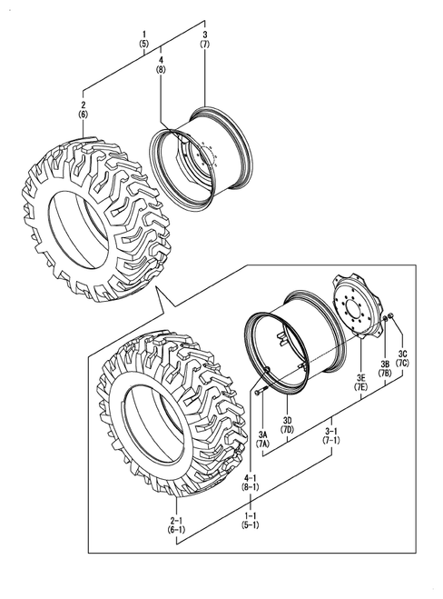 YT359 - REAR WHEEL TIRE(17.5L-24)