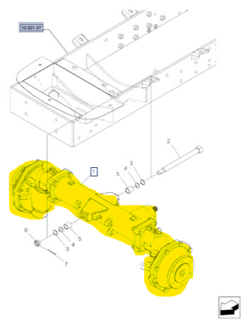 MT40195015 AXLE, FRONT