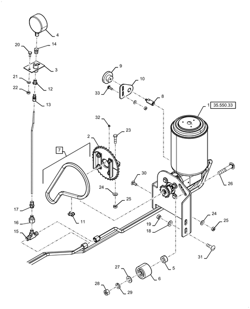 BC5070-35.550.31 - HYDRAULIC BALE TENSION OIL PUMP MOUNTING ; (SN Break) After YMN308100