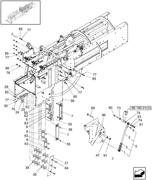 BC5070-62.150.03[3] - STATIONARY KNIFE, NEEDLE YOKE ROD & HAY WEDGES, BC5070 HAYLINER®