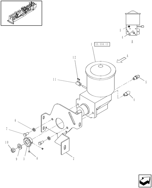 BC5070-35.550.14 - HYDRAULIC BALE TENSION OIL PUMP MOUNTING ; (SN Break) Before YMN308099